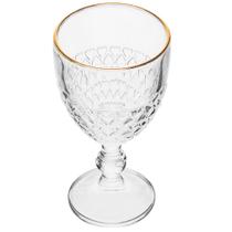 Taça com Borda Dourada Coração Vidro Cor Transparente Fio de Ouro para Água 320ml Lyor Taça com Borda Dourada Coração Vidro Cor Transparente Fio de Ouro para Água 320ml Lyor