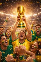 Taça Copa Do Mundo 2026 Futebol Decoração Trofeu 25cm Amarelo