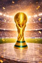Taça Copa Do Mundo 2026 Futebol Decoração Trofeu Escala 1:2 Dourado Taça Copa Do Mundo 2026 Futebol Decoração Trofeu Escala 1:2 Dourado
