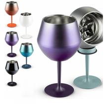 Taça Copo Térmico De Aço Inoxidável 2 Em 1 Para Gin Vinho Cor:Preto