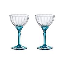 Taça Coupe de Vidro Bormioli Rocco Para Coquetel 240 ml Florian Blue 2 Peças