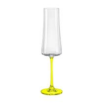 Taça Cristal Bohemia Para Champanhe 210Ml Amarela Xtra 1 Pc