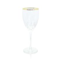 Taça Cristal Finos Lapidados Agua Filetado A Ouro Base Impec Taça Cristal Finos Lapidados Agua Filetado A Ouro Base Impec