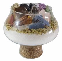 Taça da Prosperidade Com Pedras Naturais Vaso De Cristais Decorativos Energético Atrai Boas Energias