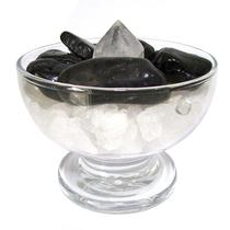Taça da Proteção com Turmalina Negra, Ponta de Cristal e Sal Grosso 7cm