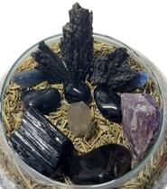 Taça Da Proteção Kit de Pedras Naturais Para Você Montar Cristais Brutos Rolados Turmalina Negra