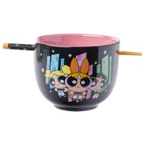 Taça de arroz com macarrão ramen de cerâmica Silver Buffalo Powerpuff Girls Taça de arroz com macarrão ramen de cerâmica Silver Buffalo Powerpuff Girls