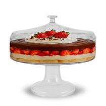 Taça De Bolo Festa Gourmet Confeitaria Doces 1,1L Com Tampa Taça De Bolo Festa Gourmet Confeitaria Doces 1,1L Com Tampa