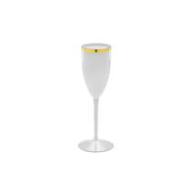 Taça de Champagne com Borda Dourada 180ml - Branco - 1 unidade - Rizzo