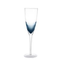 Taça De Champagne Com Detalhe Azul Em Vidro - Btc Taça De Champagne Com Detalhe Azul Em Vidro - Btc