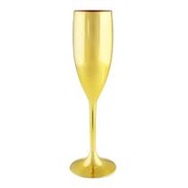 Taça de Champanhe Acrílico Metalizada Dourada 180mL Taça de Champanhe Acrílico Metalizada Dourada 180mL