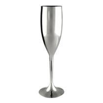 Taça de Champanhe Acrílico Prata Metalizada Prime 170mL