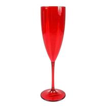 Taça de Champanhe Acrílico Vermelha Prime 170mL