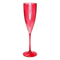 Taça de Champanhe Acrílico Vermelho Transparente - 180ml Taça de Champanhe Acrílico Vermelho Transparente - 180ml