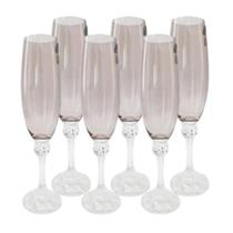 Taça de Champanhe C/6 Gastro Fumê Cristal 220ml Lyor Taça de Champanhe C/6 Gastro Fumê Cristal 220ml Lyor