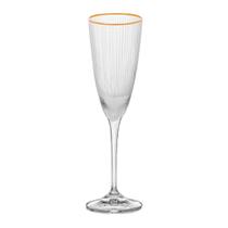 Taça de Champanhe Vidro Wolff Borda Dourada Lines 300ml Taça de Champanhe Vidro Wolff Borda Dourada Lines 300ml