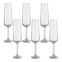 Taça de Cristal Bohemia Para Champanhe 200 ml Sandra 6 Peças