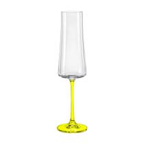 Taça De Cristal Bohemia Para Champanhe 210 ml Amarela Xtra 1 Peça