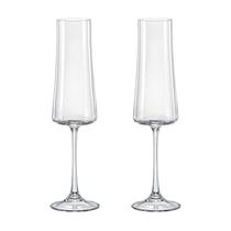 Taça de Cristal Bohemia Para Champanhe 210 ml Xtra 2 Peças