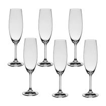 Taça De Cristal Bohemia Para Champanhe 220 ml Roberta 6 Peças