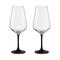Taça de Cristal Bohemia Para Vinho 550 ml Preta Sandra 2 Peças Taça de Cristal Bohemia Para Vinho 550 ml Preta Sandra 2 Peças