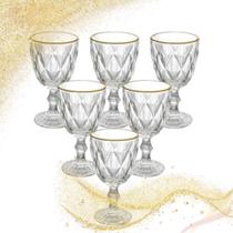 Taça de Cristal Ecológico com Fio de Ouro Imperial 340 ML Sofisticação, Sustentabilidade Elegância