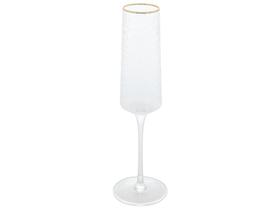 Taça De Cristal Ecológico Martelado Borda Fio De Ouro Champanhe 300ml Mesa Posta Servir Dourado Ano Novo