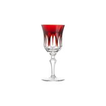 Taça de Cristal Mozart Para Licor Vermelha Lapidado 55 Taça de Cristal Mozart Para Licor Vermelha Lapidado 55