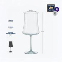 Taça de Cristal para Vinho Drink Bohemia 560ml XTRA NDI Alta Elegante Resistente Moderna Taça de Cristal para Vinho Drink Bohemia 560ml XTRA NDI Alta Elegante Resistente Moderna