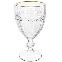 Taça de Cristal Transparente Fio de Ouro Imperial 330ml 1 peça - Lyor