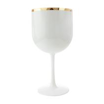 Taça De Gin 400ml Branca Com Borda Dourada 10 Unidades Taça De Gin 400ml Branca Com Borda Dourada 10 Unidades