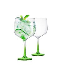 Taça de gin 705 ml haste verde lv c/ 2pç - Ruvolo
