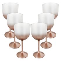 Taça de Gin Acrílico Rose Gold Degradê 450mL 6 Unidades