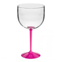 Taça de Gin Acrílico Transparente e Rosa Fluor Shelby 500mL