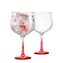 Taça de Gin Degrade de Vidro 650ml Vermelho 2 Pcs