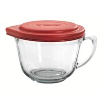 Taça de mistura Anchor Hocking Batter de vidro 2L com tampa vermelha Taça de mistura Anchor Hocking Batter de vidro 2L com tampa vermelha