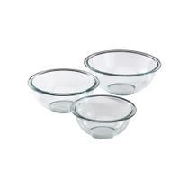 Taça de mistura Pyrex, conjunto de 3 peças, vidro transparente