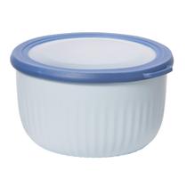 Taça de plástico Oggi Prep, armazene e sirva 2,6 L azul com tampa azul DK