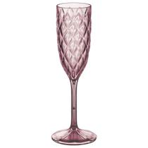 Taça de Plástico Para Champagne 200ml Cristal Glamour Rosa Plasutil ref.14235