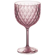 Taça de Plástico Para Gim 540ml Cristal Glamour Rosa Plasutil ref.14239