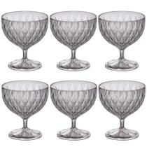 Taça de Plástico para Sobremesa 350ml Cristal Glamour Incolor com 6 unidades Plasutil ref.14252 Taça de Plástico para Sobremesa 350ml Cristal Glamour Incolor com 6 unidades Plasutil ref.14252