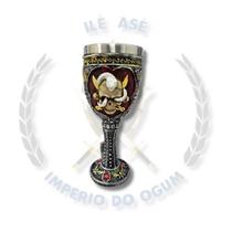 Taça de resina - caveira com cobra