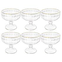 Taça de Sobremesa em Cristal Imperial Fio de Ouro 200mL 6 peças - Lyor Taça de Sobremesa em Cristal Imperial Fio de Ouro 200mL 6 peças - Lyor