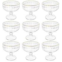 Taça de Sobremesa em Cristal Imperial Fio de Ouro 200mL 9 peças - Lyor