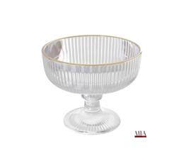 Taça de Sobremesa Lines com Fio Dourado 320ml