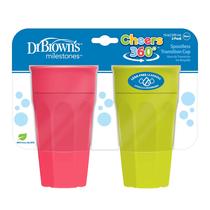Taça de treino Dr. Brown's Milestones Cheers 360 300 ml, pacote com 2 Taça de treino Dr. Brown's Milestones Cheers 360 300 ml, pacote com 2