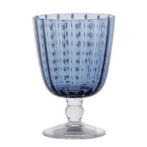 Taça De Vidro Azul Com Pontos Fume - Btc Taça De Vidro Azul Com Pontos Fume - Btc