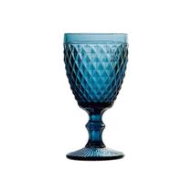 Taça de Vidro Bico de Abacaxi Cor Azul para Água Lyor 260ml