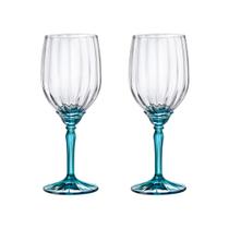 Taça de Vidro Bormioli Rocco Para Vinho 380 ml Florian Blue 2 Peças