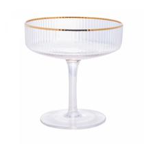 Taça de Vidro Coupe com Borda Dourada Lines Wolff 200ml Taça de Vidro Coupe com Borda Dourada Lines Wolff 200ml